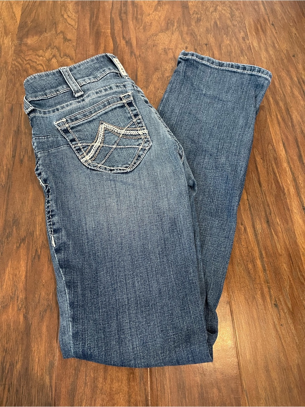 Ariat Real Denim Low Rise Bootcut Jeans Embroidered Pockets 26R